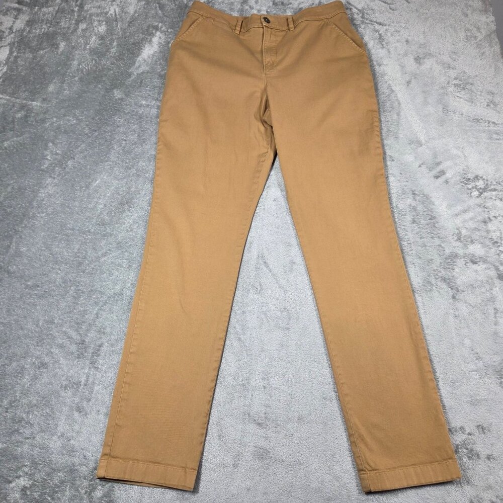 Garnet Hill Pants Womens 8 Beechwood Pima Cotton Stretch Salt Washed Slim Chinos